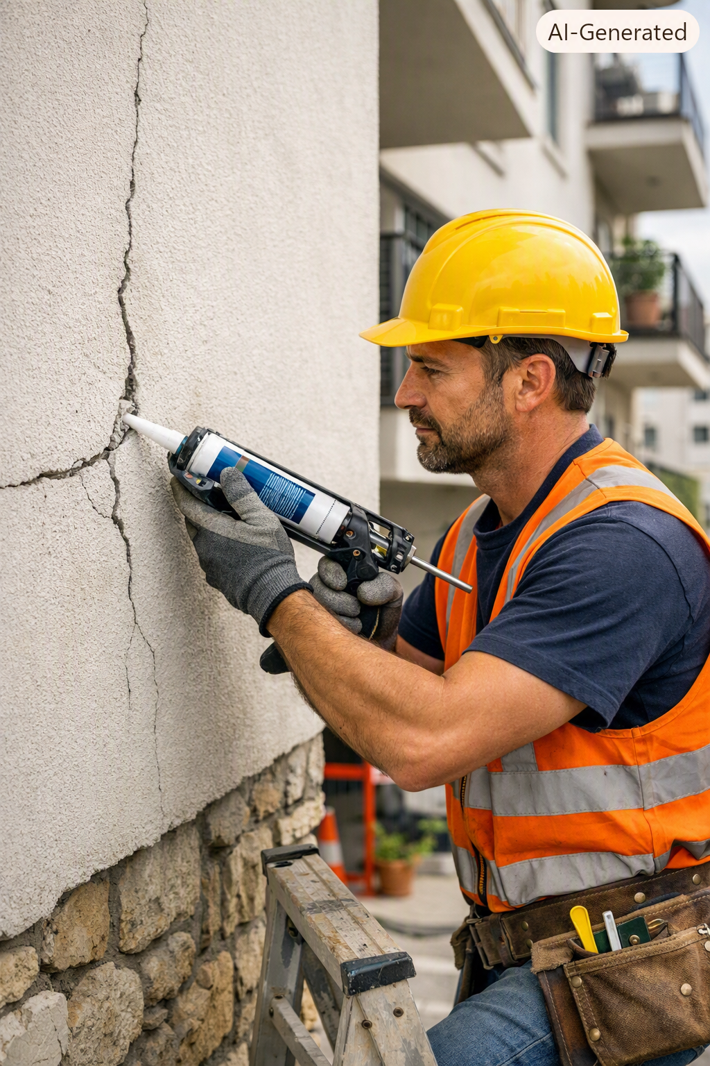 Technician carrying out maintenance inside a property