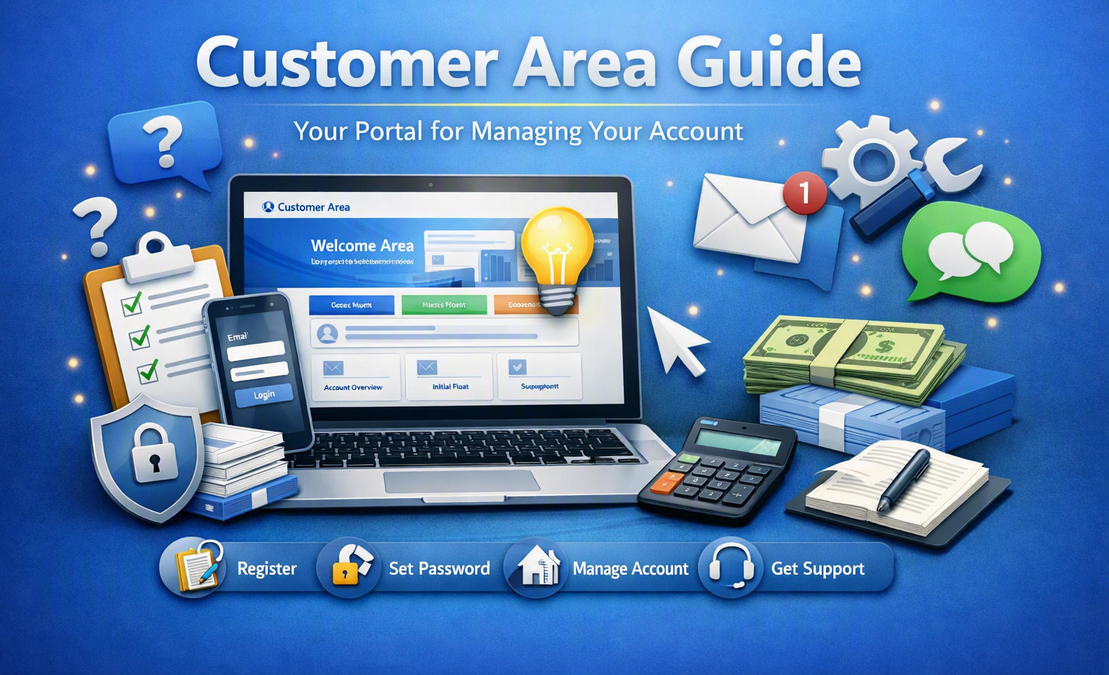 Laptop screen showing a customer login portal