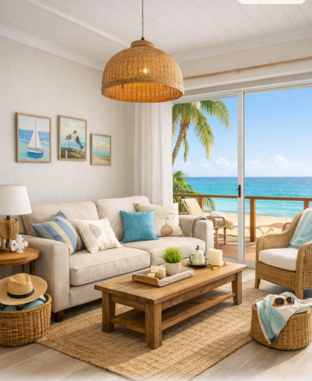 Bright, freshly cleaned holiday apartment living room in Akbuk